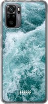 6F hoesje - geschikt voor Xiaomi Redmi Note 10 Pro -  Transparant TPU Case - Whitecap Waves #ffffff