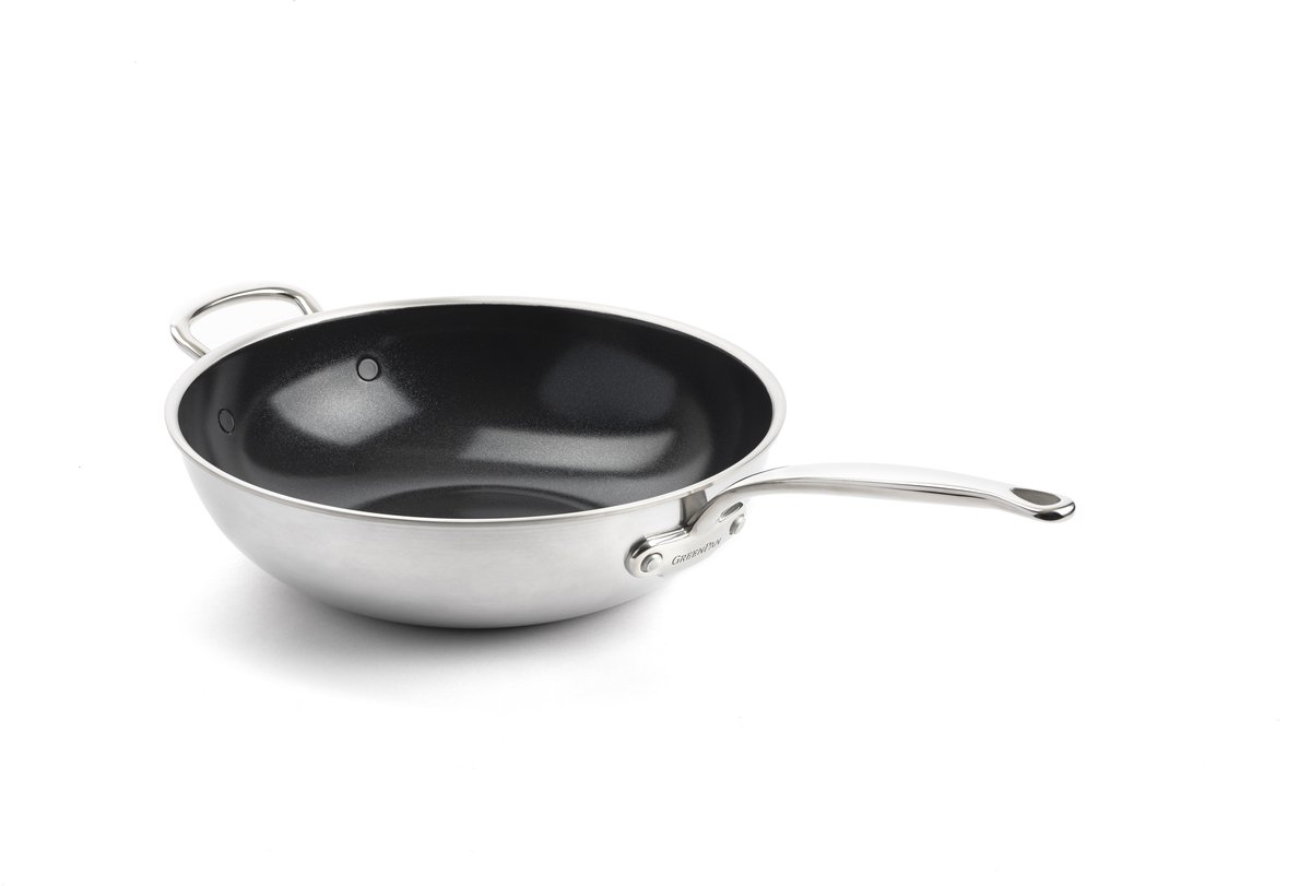 GreenPan Premiere Wok met extra handvat - Ø 30 cm/4.7L - RVS - Inductie