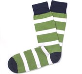 Sokken gestreept groen/wit