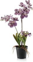 Kunstbloem Vanda 60 cm mauva in pot