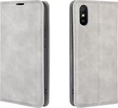 Xiaomi Redmi 9A Hoesje - Mobigear - Retro Slim Serie - Kunstlederen Bookcase - Grijs - Hoesje Geschikt Voor Xiaomi Redmi 9A