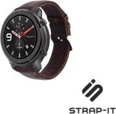 Leer Smartwatch bandje - Geschikt voor  Xiaomi Amazfit GTR leren bandje - donkerbruin - 42mm - Strap-it Horlogeband / Polsband / Armband