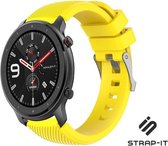 Siliconen Smartwatch bandje - Geschikt voor Xiaomi Amazfit GTR silicone band - geel - 47mm - Strap-it Horlogeband / Polsband / Armband