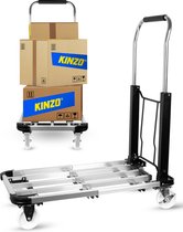 Bol.com Kinzo Steekwagen Opvouwbaar - Trolley - Transportwagen - tot 150 KG aanbieding