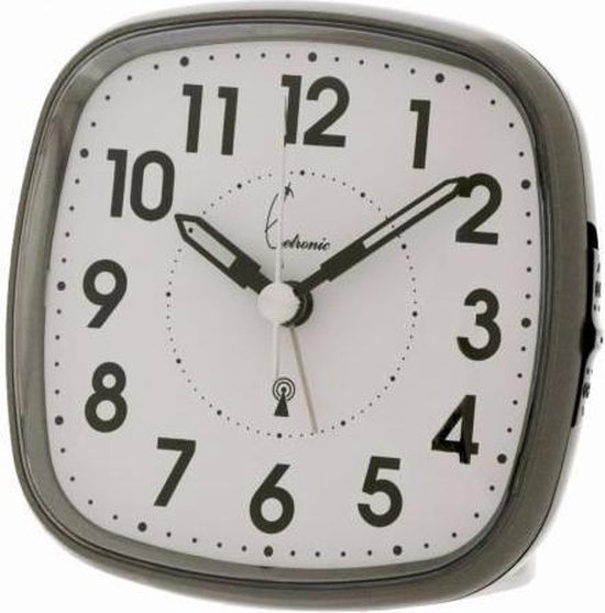 Pevanda R871-DCF METALLIC GREY - Wekker - Horloge de table - Analogique - Affichage de l'heure radio piloté - Mouvement silencieux - Snooze - Grijs