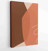 Abstract modern art minimal background poster wall art print. Geometric abstract shapes paper cut mosaic hand drawn flat style. - Moderne schilderijen - Vertical - 1631592937 - 50*