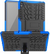 Rugged Kickstand Back Cover - Geschikt voor Lenovo Tab P11 / P11 Plus Hoesje - Blauw