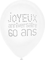 SANTEX - 8 chique 60 jaar verjaardag ballonnen - Decoratie > Ballonnen