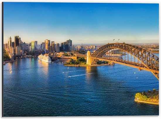 Dibond - Uitzicht op Sydney - 40x30cm Foto op Aluminium (Wanddecoratie van metaal)