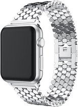 Stalen Smartwatch bandje - Geschikt voor Apple Watch stalen vis band - zilver - Strap-it Horlogeband / Polsband / Armband - Maat: 42 - 44 - 45 - 49mm