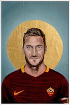 JUNIQE - Poster met kunststof lijst Football Icon - Francesco Totti