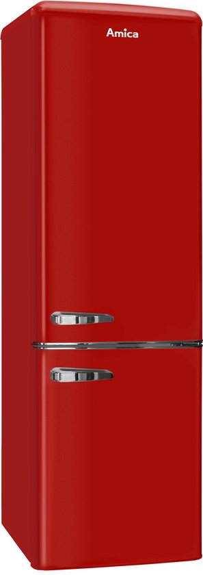 Amica Retro Koel-Vriescombinatie AR8242R - Hoogglans Rood - E label