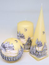 Set ivoor Winter Panorama kaarsen