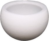 Bolvormige witte wax windlicht 85/114 (incl. theelicht)