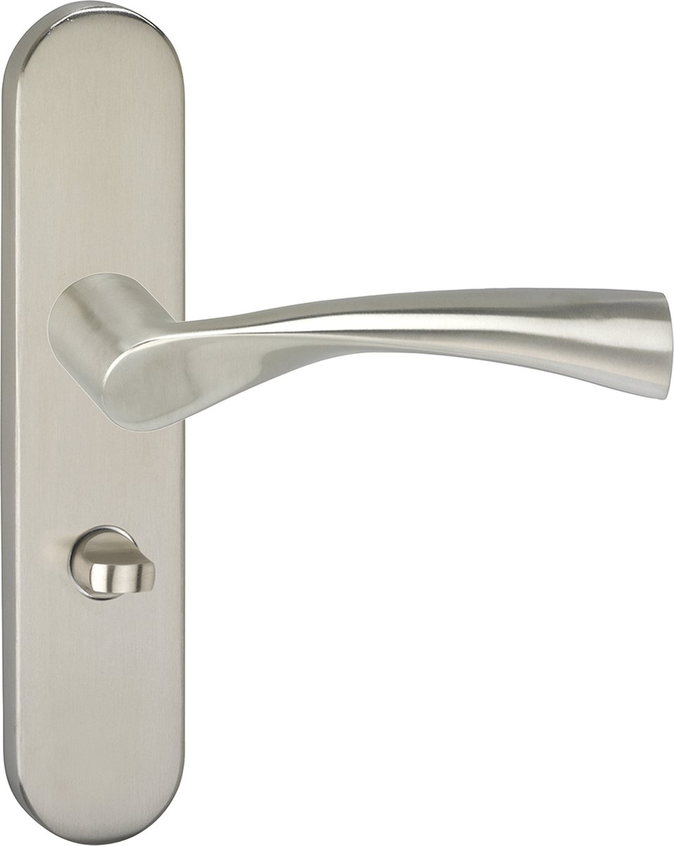 Impresso Wigston Deurklink – Deurbeslag – Ovaal – Deurschild met Toiletsluiting – Zilver