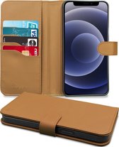 Høyde - Vegan lederen bookcase hoes - 100% Biologisch Afbreekbaar - Geschikt voor iPhone 12 / 12 Pro - Cognac