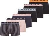 Hugo Boss 6-pack boxershorts trunk - roze/oranje/zwart