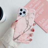 Voor iPhone 12 mini vergulden marmerpatroon zachte TPU beschermhoes (roze)