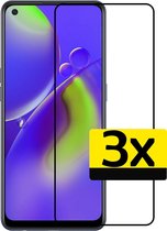 Oppo A74 4G Screenprotector 3D Full Cover - Oppo A74 4G Screenprotector Bescherm Glas Screen Protector Glas Volledig Dekkend - 3 stuks