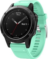 Siliconen Smartwatch bandje - Geschikt voor  Garmin Fenix 5 / 6 siliconen bandje - aqua - Horlogeband / Polsband / Armband