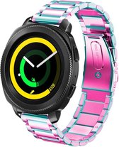 Stalen Smartwatch bandje - Geschikt voor  Samsung Gear Sport stalen band - regenboog - Horlogeband / Polsband / Armband