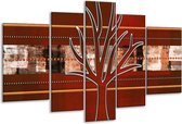 Glasschilderij Modern - Bruin, Grijs, Geel - 170x100cm 5Luik - Foto Op Glas - Geen Acrylglas Schilderij - 6000+ Glasschilderijen Collectie - Wanddecoratie