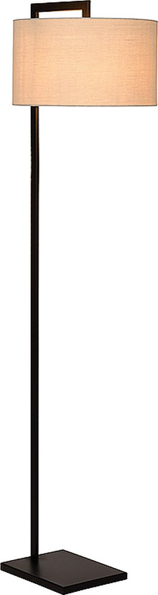 Atmooz - Vloerlamp Bolivia - Staande Lamp - Stalamp - Woonkamer - Zwart en witte kap - Hoogte 158cm - Metaal