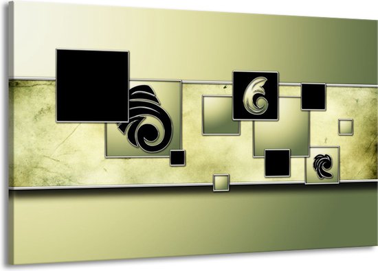 Peinture sur toile Carré | Vert noir | 140x90cm 1 Liège