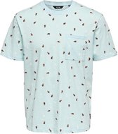 Only & Sons T-shirt Onsprove Reg Ss Ditsy Aop Tee 22019714 Blue Glow Mannen Maat - XS
