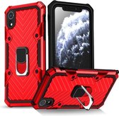 Voor iPhone XR Cool Armor PC + TPU schokbestendig hoesje met 360 graden rotatie ringhouder (rood)