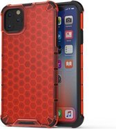 Schokbestendige honingraat pc + TPU-hoes voor iPhone 11 Pro Max (rood)