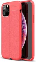 Litchi Texture TPU schokbestendig hoesje voor iPhone 11 Pro Max (rood)