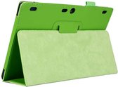 Litchi Texture horizontale flip effen kleur lederen tas met dubbelvouwbare houder voor Lenovo Tab2 A10-70 (groen)