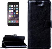 Voor iPhone 6 Plus & 6s Plus Crazy Horse Texture Horizontale Flip Leren Case met Magnetische Gesp & Houder & Kaartsleuven & Portemonnee & Fotolijst (Zwart)