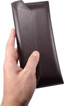 Magnetische lederen horizontale flip-beschermhoes voor 6,1-6,7 inch smartphones (donkergrijs)