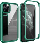 Dubbelzijdig plastic beschermhoesje voor iPhone 11 Pro Max (donkergroen)