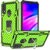 Voor Xiaomi Redmi 7 Cool Armor PC + TPU schokbestendig hoesje met 360 graden rotatie ringhouder (groen)