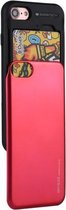 GOOSPERY Voor iPhone SE 2020 & 8 & 7 TPU + PC Sky Slide Bumper Beschermende achterkant van de behuizing met kaartsleuf (magenta)