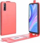 Voor Huawei Y8p / Enjoy 10s R64 Textuur Enkele Verticale Flip lederen beschermhoes met kaartsleuven en fotolijst (rood)