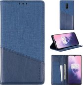Voor OnePlus 7 MUXMA MX109 horizontale flip lederen tas met houder en kaartsleuf en portemonnee (blauw)