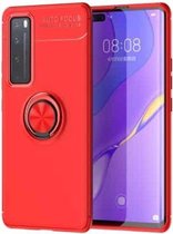 Voor Huawei Nova 7 Pro Lenuo schokbestendige TPU beschermhoes met onzichtbare houder (rood)