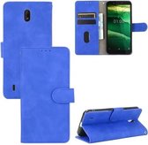 Voor Nokia C1 Effen Kleur Huid Voel Magnetische Gesp Horizontale Flip Kalf Textuur PU Lederen Case met Houder & Kaartsleuven & Portemonnee (Blauw)