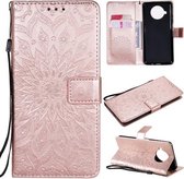 Voor Xiaomi Mi 10T Lite 5G Sun Embossing Pattern Horizontale Flip Leather Case met Card Slot & Holder & Wallet & Lanyard (Rose Gold)