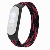 Voor Geschikt voor Xiaomi Mi Band 5/4/3 / Huami Single Lap Gevlochten Garen + TPU Polsband Horlogebanden, Maat: S (Zwart + Rood)