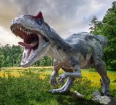 Dinosaurus T-Rex in grasland - Fotobehang (in banen) - 450 x 260 cm