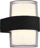 LED Tuinverlichting - Wandlamp Buitenlamp - Trinon Mollo Up and Down - 8W - Warm Wit 3000K - 2-lichts - Rond - Mat Antraciet - Aluminium