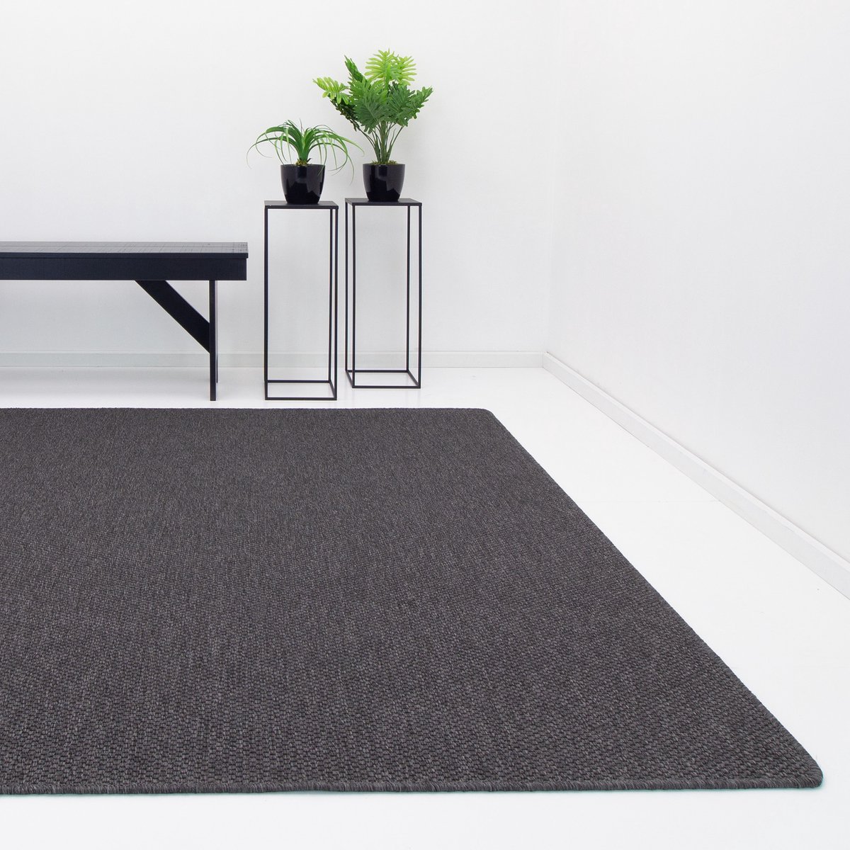 Vloerkleed Casablanca Natura Geweven Anthracite | 200 x 300 cm