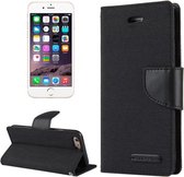 GOOSPERY CANVAS DAGBOEK voor iPhone 6 & 6s Canvas Textuur Horizontale Flip Leren Case met Kaartsleuven & Portemonnee & Houder (Zwart)