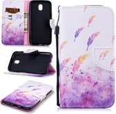 Voor Samsung Galaxy J7 (2017) (EU-versie) Gekleurd tekeningpatroon Horizontaal Flip TPU + PU lederen tas met houder & kaartsleuven & portemonnee & lanyard (aquarelveren)