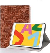 Voor iPad 10.2 / 10.5 Crocodile Texture Horizontale Flip Leather Case met houder & kaartsleuven & portemonnee (bruin)